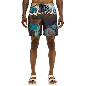 Salvador Dali The Persistence of Memory Swim Trunks 3XL Brown Blue 6" Inseam